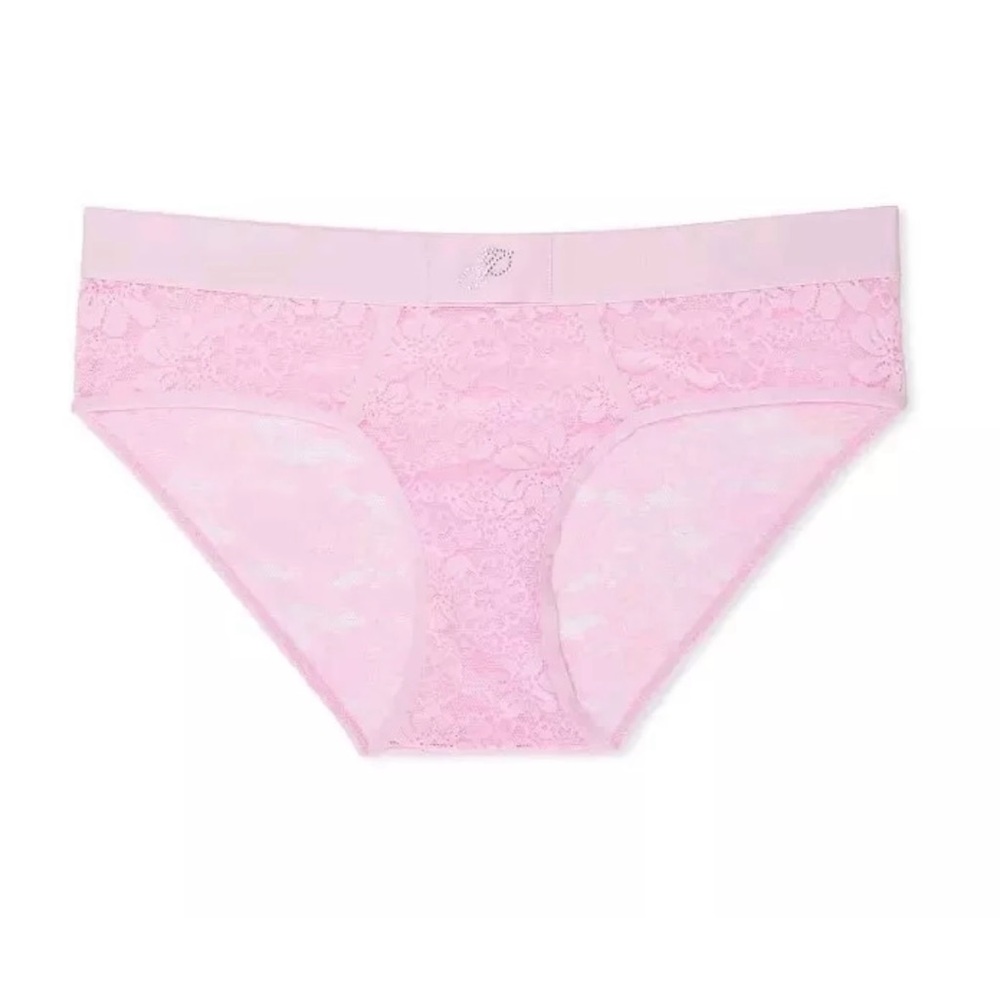 PINK by Victorias Secret Bling Logo Wink Lace Hiphuggers Panty NWT